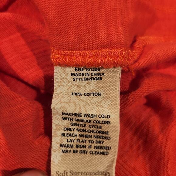 Soft Surroundings Womens Coral Delia Button Up Blouse Size Small Oversized Boho - Picture 5 of 9